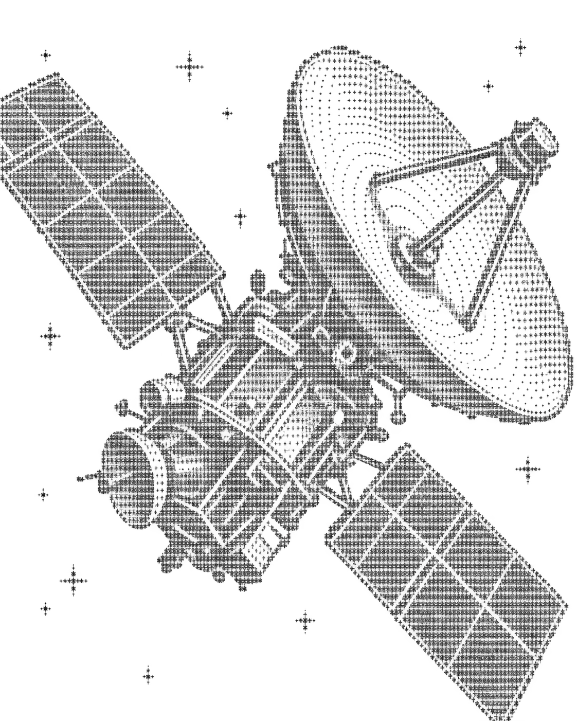 Satelit – tečkovaná ilustrace